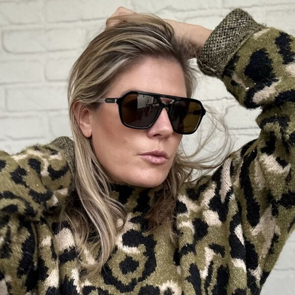 Gucci Women Sunglasses Black Brown Pilot GG1823SA 003 NEW AUTHENTIC main image 8